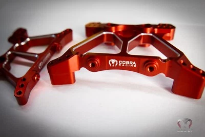 CR Red Aluminum Shock Towers for Traxxas 4x4 Slash, Stampede, Hoss - Image 1 of 4