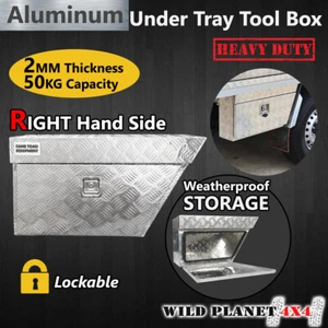 Aluminium Under Tray Ute Tool Box RHS Heavy Duty Vehicle Chest Storage w Lock Ut - Picture 1 of 7