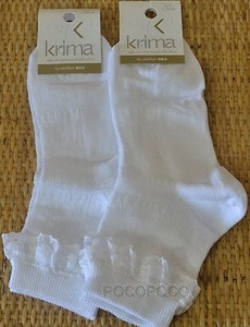 2 Pairs Socks Short Lace Baby Girl Cotton Krima Art. B994 & P2012