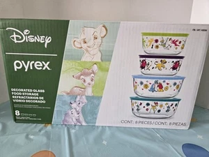 Disney Pyrex Decorated Glass Food Storage, 8 Pieces(4 Containers/ 4 Lids)Bambi - Picture 1 of 10