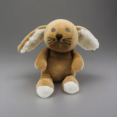 Baby Gap Bunny Sonajero Terciopelo Peluche Conejito 6” Bronceado Blanco Sherpa Orejas 2010 Foto 1 de 4