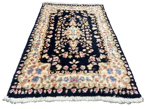 Alfombra oriental anudada a mano Kirman Kerman 100x65 cm rug carpet puente - Imagen 1 de 16