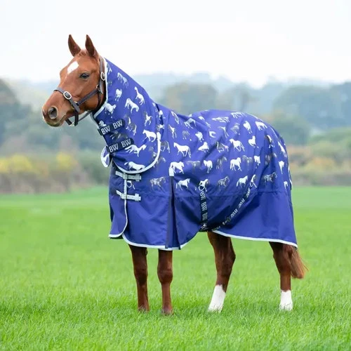 Shires Bridleway Ontario Lite 0g Combo Turnout Rug - Navy Horse - Image 1 of 1