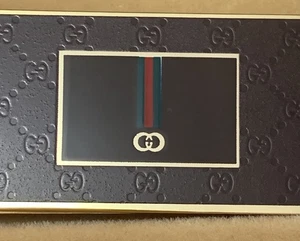Gucci Accessoire schwarz Emaille Monogramm Geldklammer in Original Samt Display Box - Bild 1 von 18