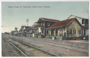 1913 Tabernilla, Canal Zone, Panama - Town & Railroad Tracks - Vintage Postcard - Picture 1 of 2
