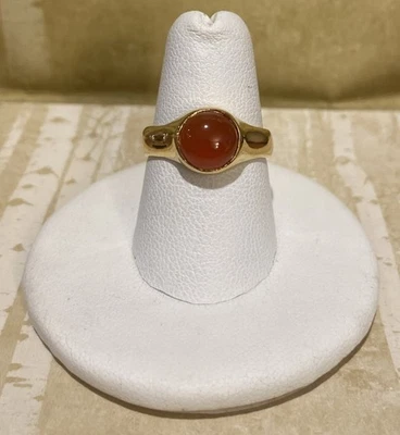 Anillo Sundance Catálogo Oro Vermeil Rojo Ónix Círculo Piedra Talla 7 Foto 1 de 4