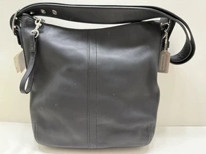 Vintage Coach 9326 Legacy Slim Duffle Bag Handtasche Tasche Slouch Boho Schwarz Silber - Bild 1 von 5