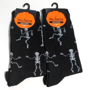 2 Paar Herren HALLOWEEN SOCKEN Neu/Etikett Größe 6-12 Skelette - Bild 1 von 8