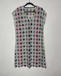 Vestido de playa de verano multicolor estilo ganchillo 120 % lino para mujer talla L Reino Unido 12 - Imagen 1 de 11