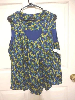 Nueva camiseta sin mangas pulóver forrada boho artística abstracta talla 18W para mujer nueva con etiquetas Foto 1 de 4