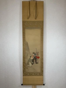 Japanese Hanging scroll KAKEJIKU Painting Matsumoto Fuuko warrior hawk hunting - Picture 1 of 22