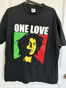 Vintage Y2K Bob Marley one love black fade t shirt Tennessee river tag XL - Picture 1 of 3