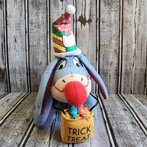 Vintage Disney Halloween Eeyore dolcetto o scherzetto pagliaccio peluche applausi - Foto 1 di 7