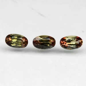 💎 0.80ct 3pcs Lot Oval Natural Yellow Green Andalusite - Brazil Gemstone - Picture 1 of 4