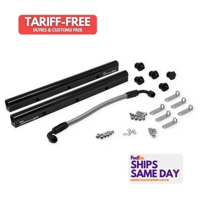 Holley 850002, Kit de riel de combustible Efi de aluminio negro para colectores Gm Ls3/L92  Foto 1 de 4