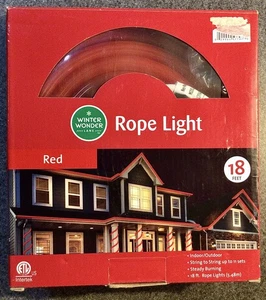 Rope Light Red Led Christmas / Path / Border Lights ~ 18 Feet ~ NEW - Picture 1 of 3