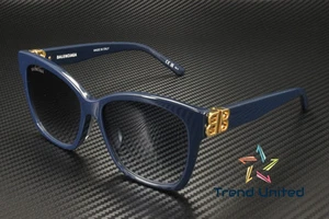 BALENCIAGA BB0102SA 005 Cat Eye Acetate Blue Gold 57 mm Women's Sunglasses - Picture 1 of 5
