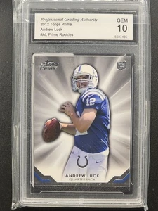 2012 Topps Prime Primed Rookies #PRAL Andrew Luck Rookie Card Graded  10 - Foto 1 di 2