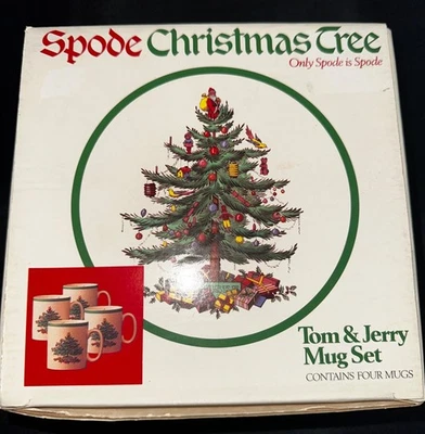 Spode Christmas Tree Tom & Jerry Boxed Mug Set of 3 Made in England Original Box - Image 1 of 4