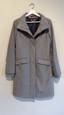 ABRIGO LARGO MUJER LANA TOMMY HILFIGER TALLA XS GRIS INVIERNO OFICINA TRABAJO INFORMAL Bolsillo Foto 1 de 4