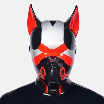 FURRJOI Silicone BDSM Role Play X Dod Hood Head Mask Headgear Halloween Cosplay - Image 1 of 4