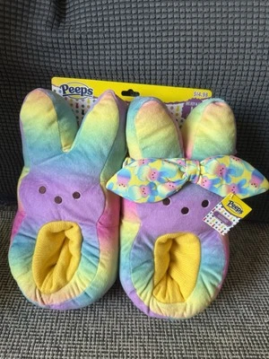 Zapatillas Peeps Peluche Conejito Multicolor Diadema Arco Iris Niños Grandes Talla Mediana 13-1 Foto 1 de 4