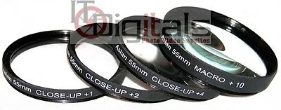 55mm +1 +2 +4 & MACRO +10 CLOSEUP LENS FILTER SET KIT 55 mm Asian - Image 1 of 2