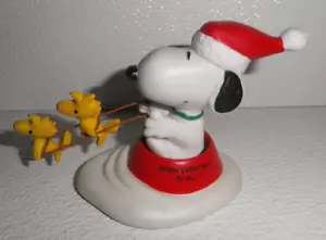 Hallmark Gallery PEANUTS Jolly Holidays Snoopy Woodstock statuina di Natale vintage - Foto 1 di 4