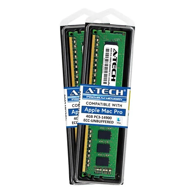 8GB KIT 2X 4GB PC3-14900 1866 MHZ ECC UNBUFFERED APPLE Mac Pro A1481 MEMORY RAM - Image 1 of 4