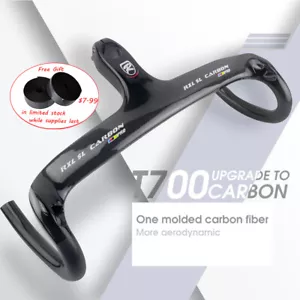 Manubrio da strada carbonio per bici da strada integrato 28,6 manubrio aerodinamico in carbonio - Foto 1 di 13