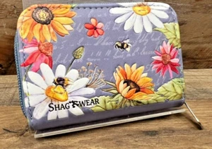 Shagwear Sunflower Vegan Leather Coin Purse 4.25" x 3.25" x 0.75" - Picture 1 of 5