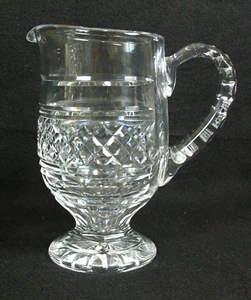 Waterford Crystal Castletown 24 oz Footed Cut Handle Pitcher 7 3/4" h - Picture 1 of 7