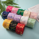 9 Meters Embroidered Sequin Lace Mesh Ribbon Edging Trimmings Tape Floral Shiny