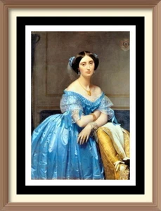 Vintage Victorian Style Portrait Woman Ingres Art Print La PRINCESSE de BROGLIE - Picture 1 of 1