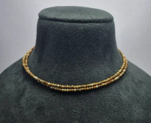 Imagen Jaspe Piedra Preciosa 2MM Rondana Cuentas 18" 2 Cuerda 925 Plata Collar - Imagen 1 de 8