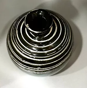 schwarze Vase Bodenvase Tisch Porzellan modern Deko schlicht edel Deko Geschenk - Bild 1 von 2