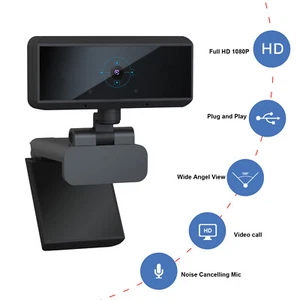 Autofocus 1080P Webcam with Mic, USB Plug & Play for Zoom Skype Teams PC Mac - Picture 1 of 8