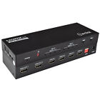 4K HDMI 2.0 Matrix 4x2 Splitter Switch 4 Devices to 2 Displays With Audio Out