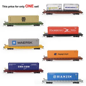 Un Ensemble de Modèle Échelle HO 1:87 Wagon Plat et Conteneur 52ft - Imagen 1 de 12
