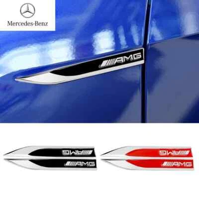 2pcs Metal Car Fender Side Wing Emblem Badge Sticker For Mercedes benz CLA CLS Foto 1 de 4