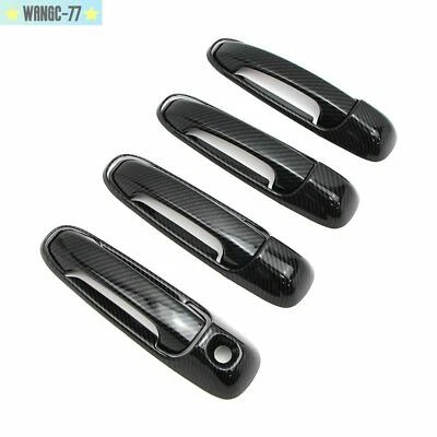 Se adapta a Dodge Ram 1500 2500 3500 03-09 cubierta de manija de puerta patrón de fibra de carbono Foto 1 de 4