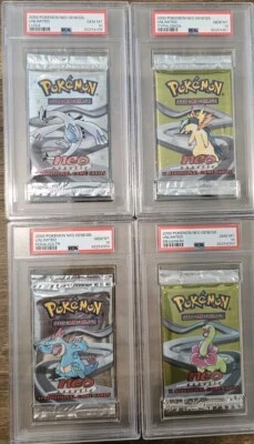PSA 10 Sequential Pokemon WOTC Neo Genesis Unlimited Booster Pack Art Set - Image 1 of 3