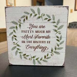“Il più preferito nella storia di tutto” |Scatola Targa in legno Love Romance - Foto 1 di 5
