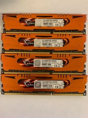 G. SKILL ARES 16GB (4GBX4) DDR3 1600MHz PC3-12800 1.5V F3-1600C9Q-16GAO - Image 1 of 2