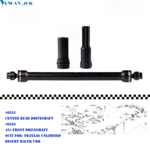 Eje de transmisión trasero central más grueso Harden Steel #8555 #8556 para RC 1/7 Traxxas UDR - Imagen 1 de 16