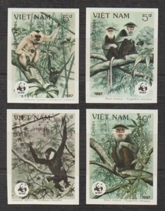 1987 Vietnam Stamps Douc Monkeys Collection Scott # 1761-1764 Imperf MNH - Picture 1 of 1
