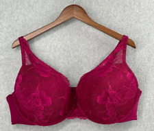 Torrid Curves Bra Women 46DDD Fuchsia Pink Purple Floral Lace Padded