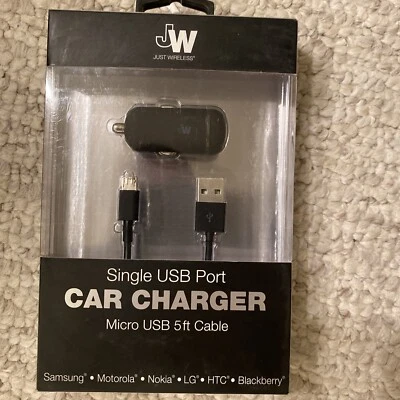 Just Wireless Single Port Car Charger MicroUSB Devices Vehicle Charger 13001 - Image 1 of 2