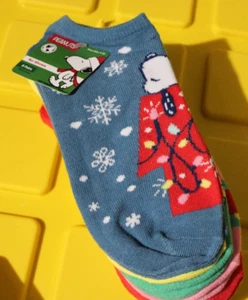 6 paia calzini da donna taglia 4-10 NOOPY ARACHIDI Natale senza spettacolo NUOVI - Foto 1 di 6