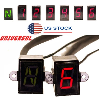 6-скоростной светодиодный цифровой дисплей рычага переключения передач N-6 для мотоцикла / индикатор датчиков - Изображение 1 из 4
